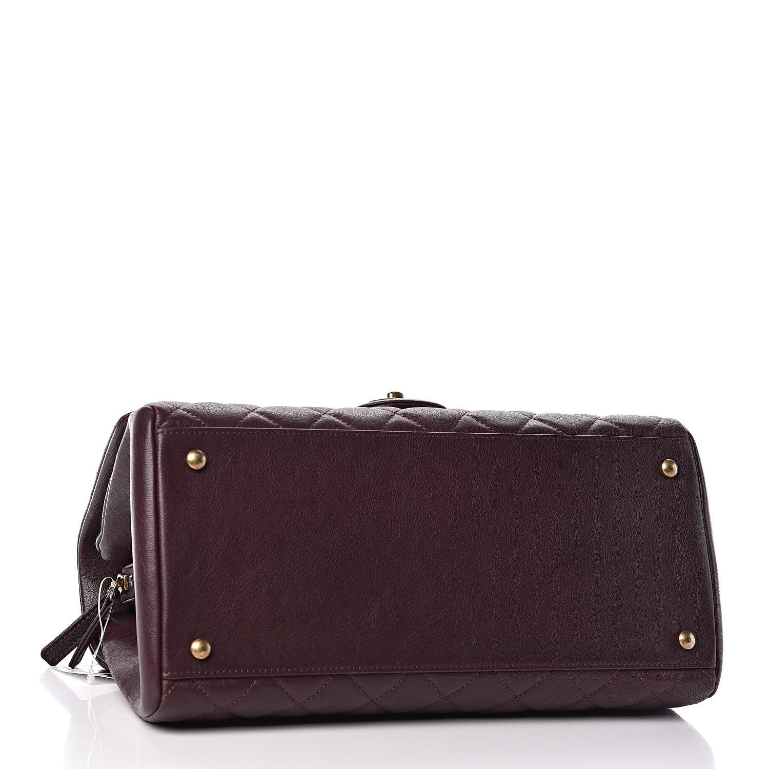 Chanel Shiny Sheepskin Quilted Large Trapezio Flap Dark Burgundy 4 of 12