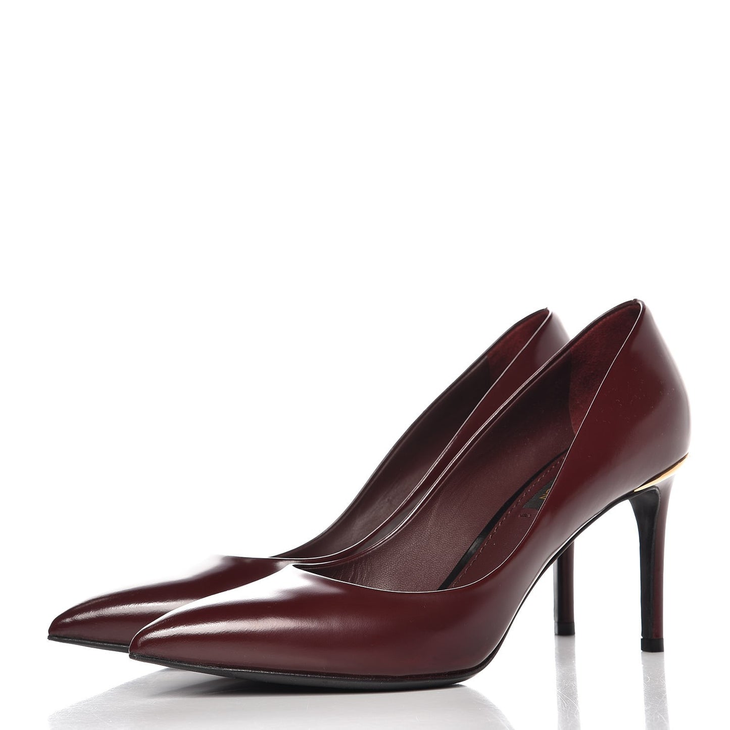 Glazed Calfskin Eyeline Pumps 36.5 Bordeaux