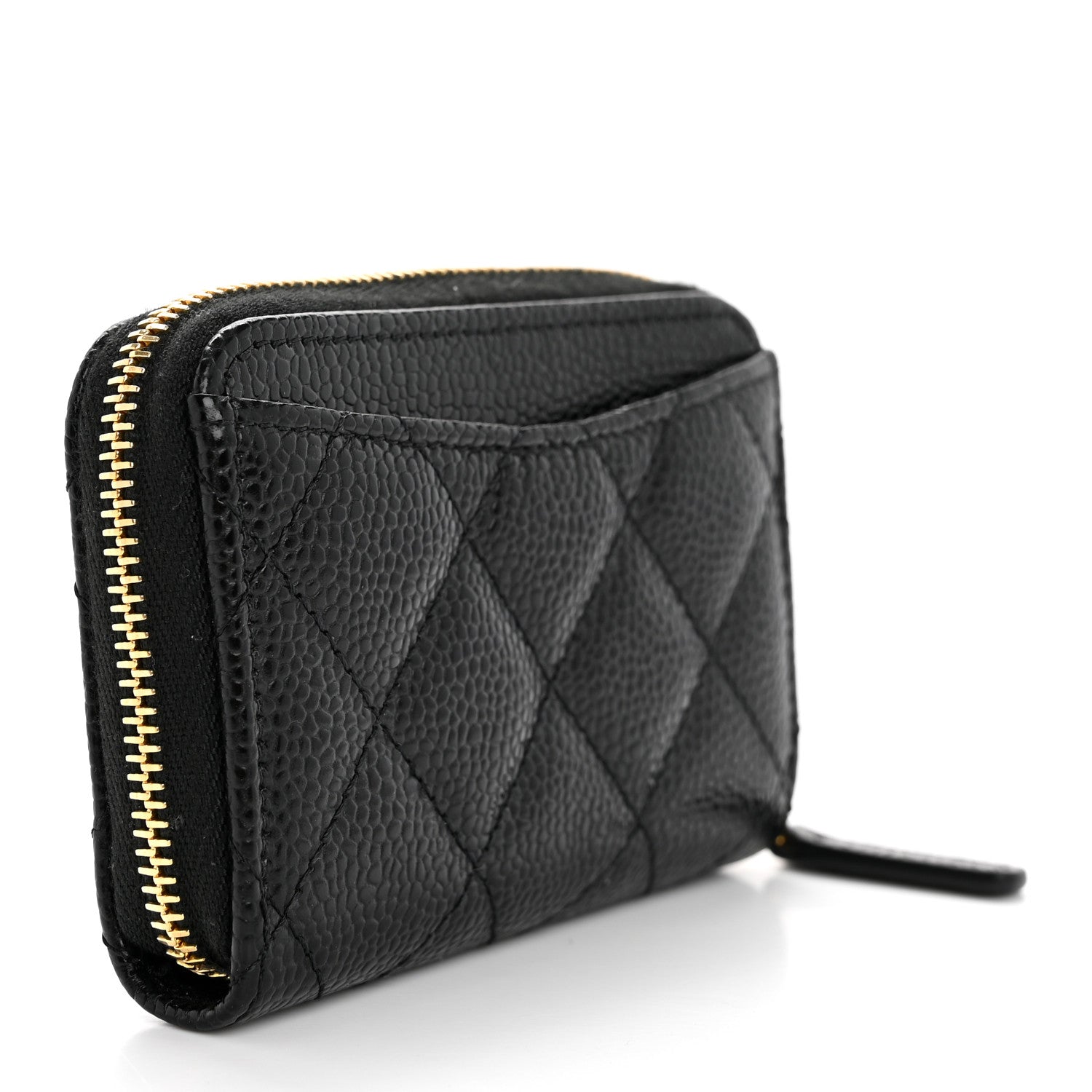 Chanel Caviar Quilted Zip Coin Purse Black 3 of 8