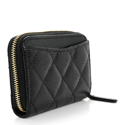 Chanel Caviar Quilted Zip Coin Purse Black 3 of 8