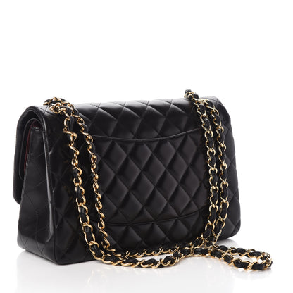 Chanel Lambskin Quilted Jumbo Double Flap Black 3 of 10