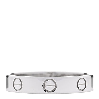 Cartier 18K White Gold 3.5mm LOVE Wedding Band Ring 55 7.25 1 of 5