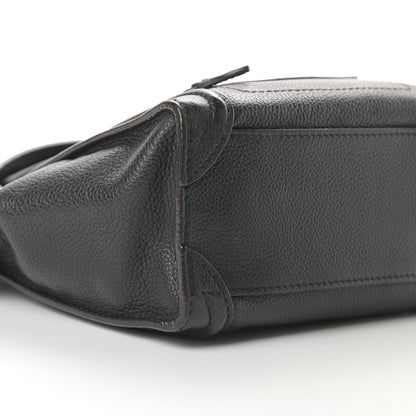 Celine Drummed Calfskin Nano Luggage Black 9 of 10