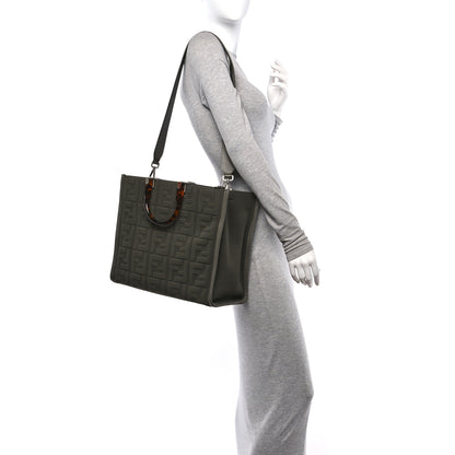 Fendi Technical Fabric Plexiglass FF Medium Fendi Sunshine Shopper Tote Wood 3 of 10