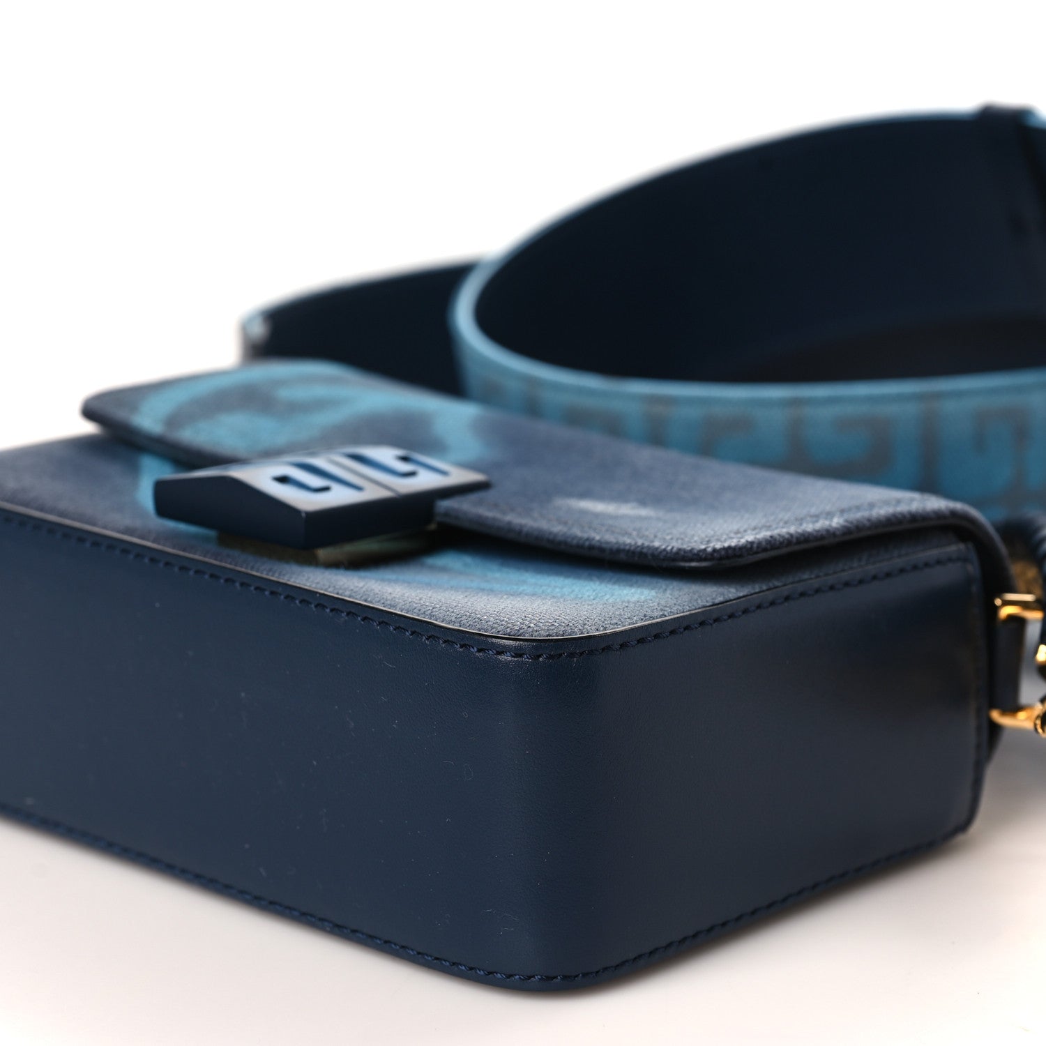 Givenchy x Chito Graffiti Effect Canvas Leather Small 4G Shoulder Bag Steel Blue 8 of 8