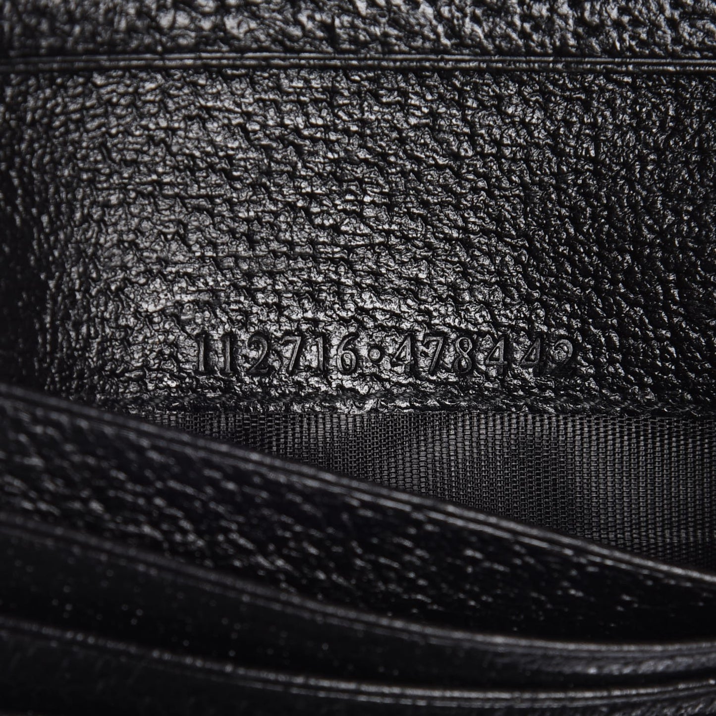 Monogram Textured Calfskin Metal Bar French Flap Wallet Black