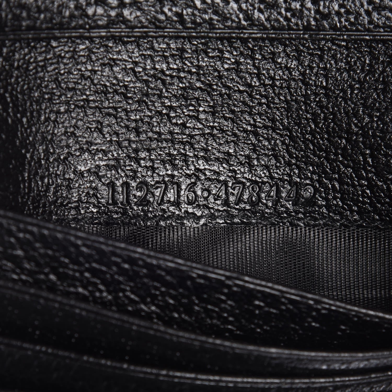 Gucci Monogram Textured Calfskin Metal Bar French Flap Wallet Black 7 of 7