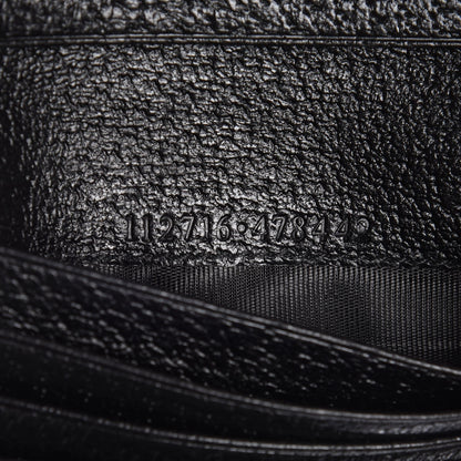 Gucci Monogram Textured Calfskin Metal Bar French Flap Wallet Black 7 of 7