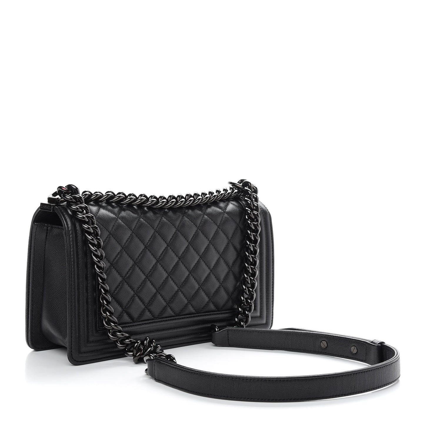 Caviar Quilted Medium Boy Flap So Black