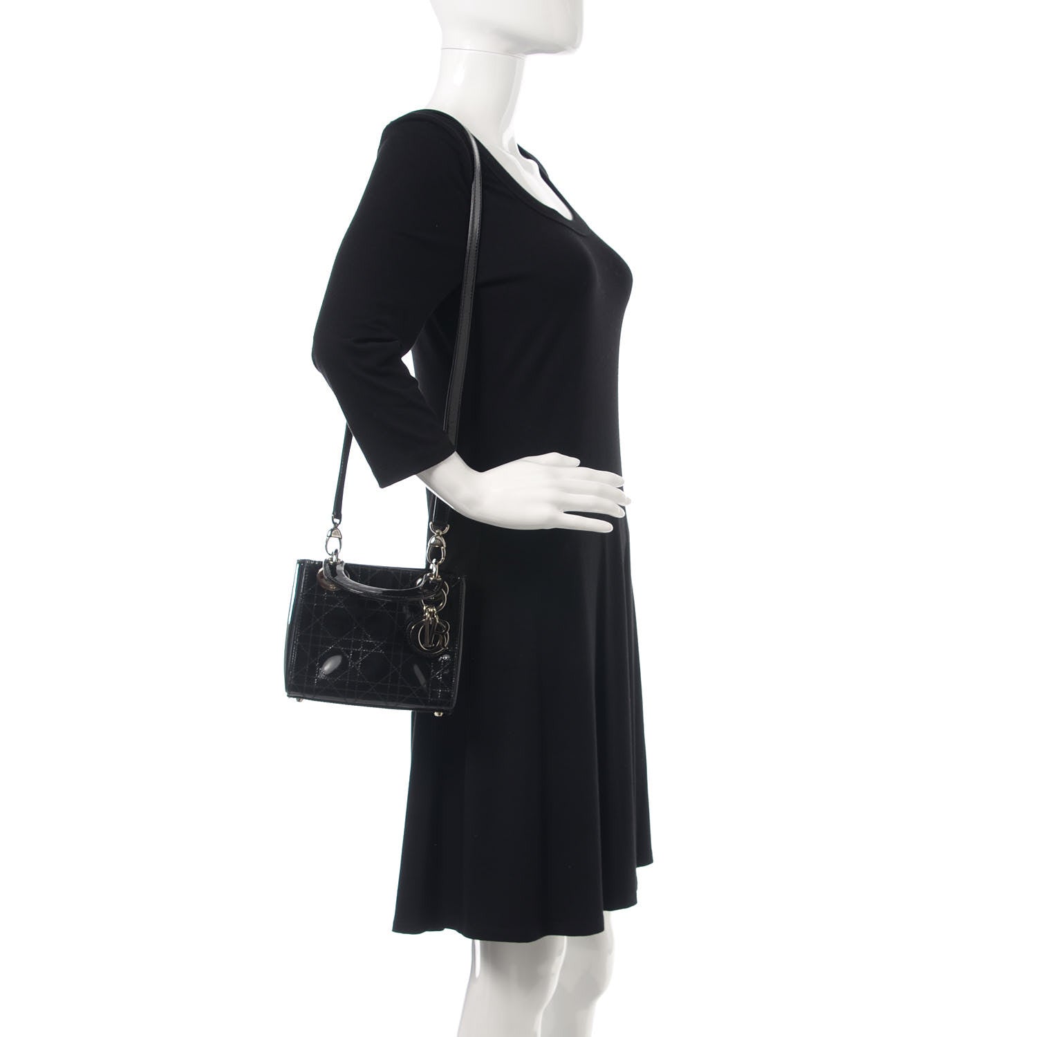 Christian Dior Patent Cannage Mini Lady Dior Black 2 of 11