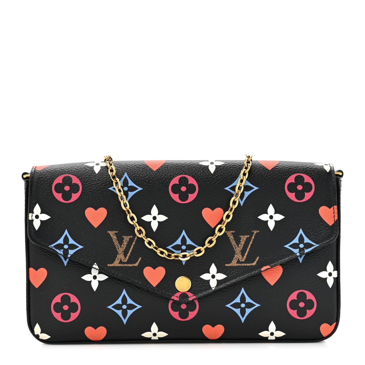Louis Vuitton Game On Felicie Chain Wallet Black 1 of 14