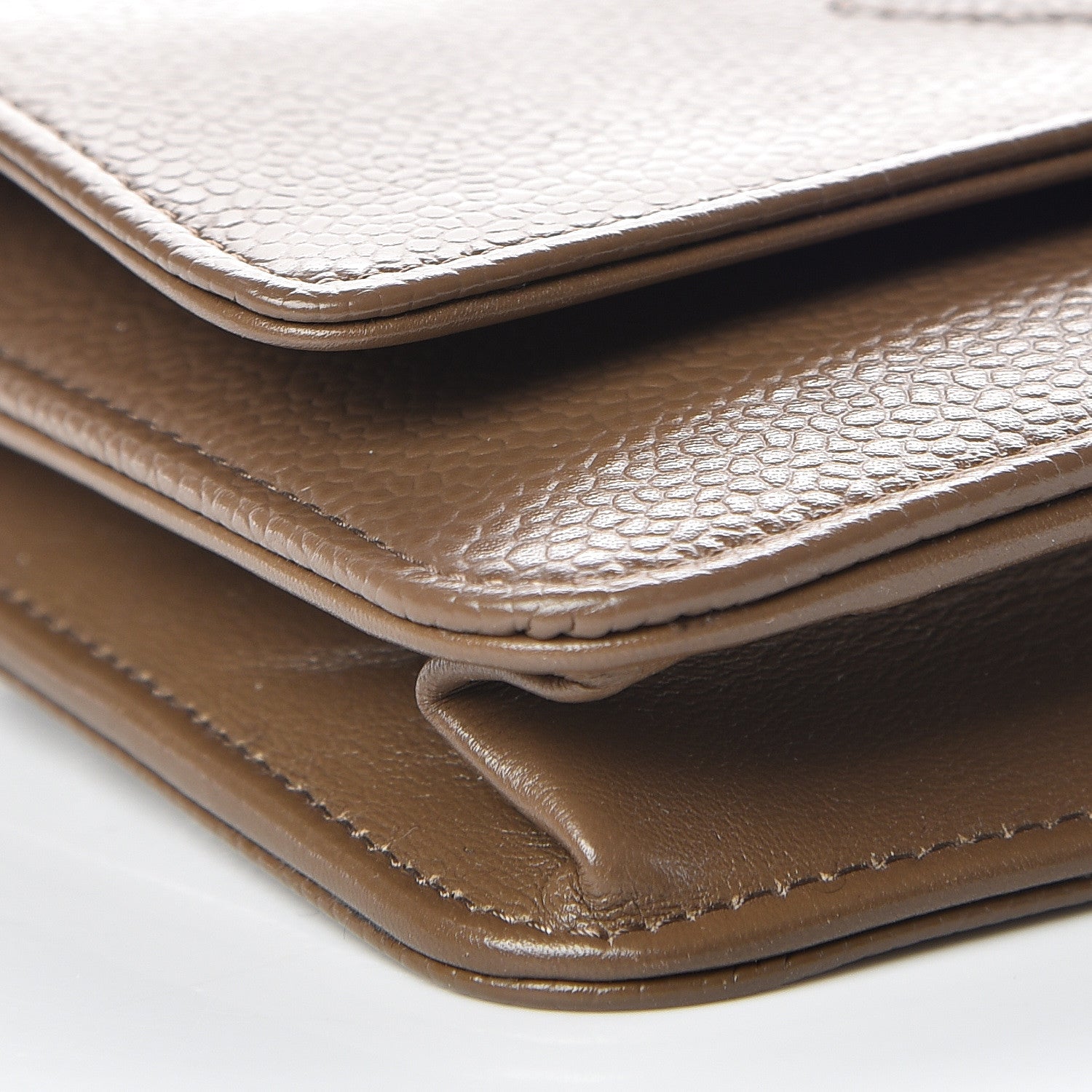 Chanel Caviar Timeless CC Wallet On Chain WOC Brown 10 of 13