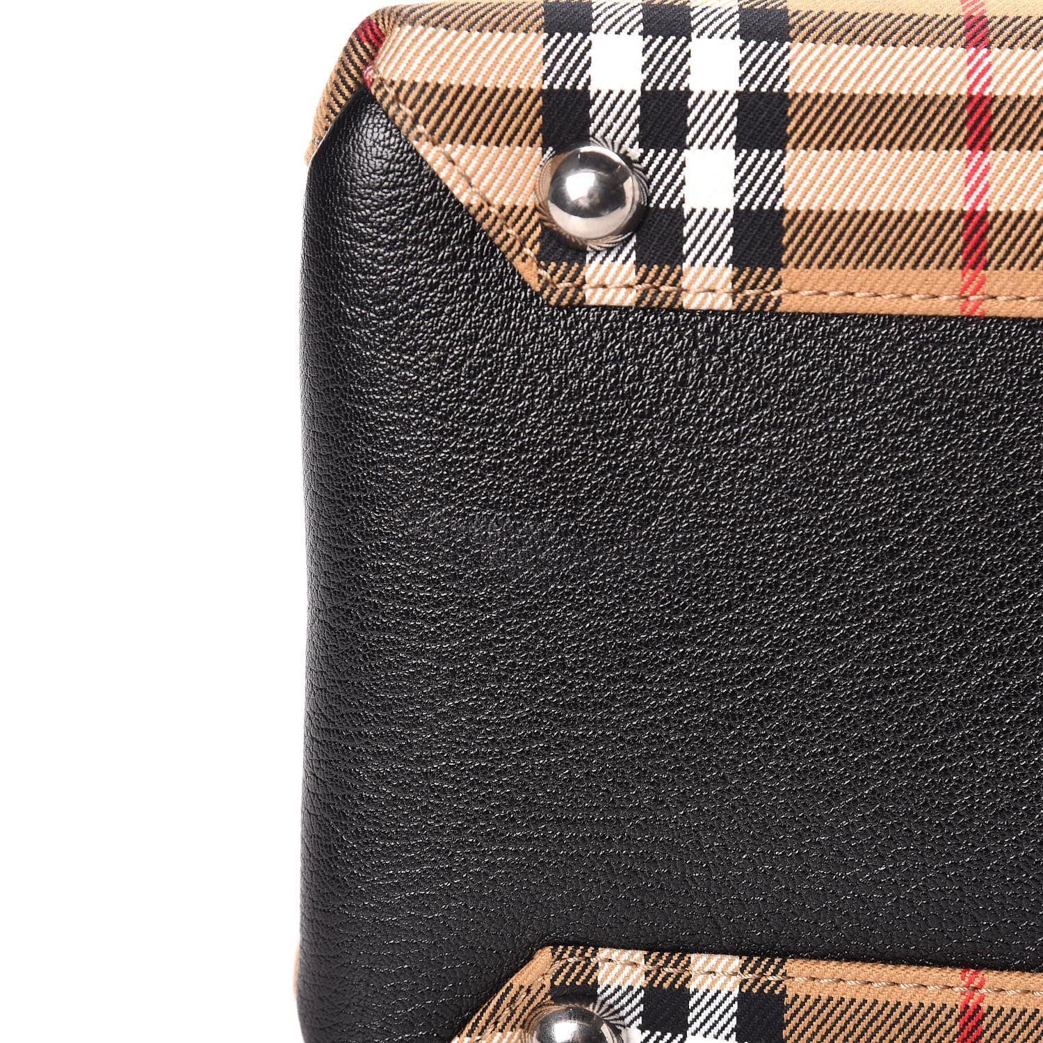 Burberry Goatskin Vintage Check Medium Banner Tote Black 11 of 11