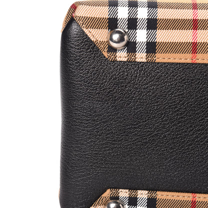 Burberry Goatskin Vintage Check Medium Banner Tote Black 11 of 11