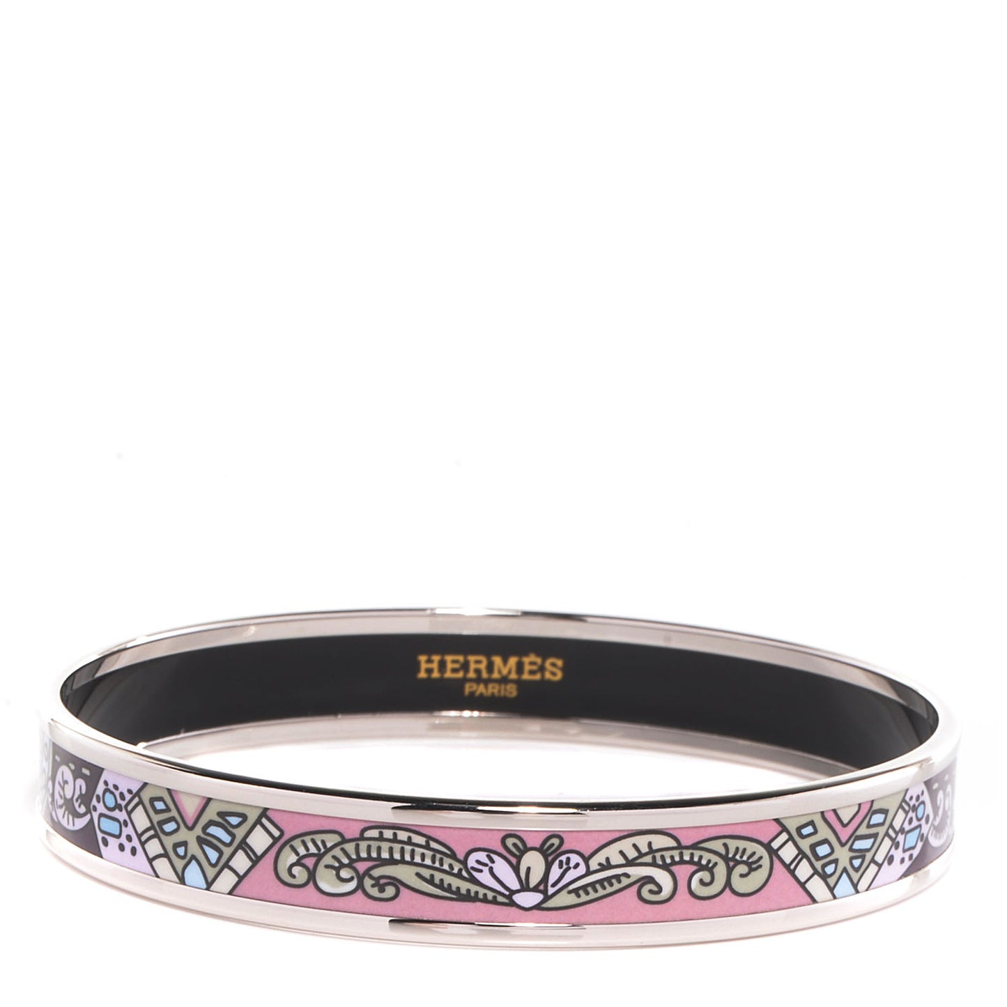 Enamel Narrow Printed Bracelet 65 Pink