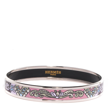 Hermes Enamel Narrow Printed Bracelet 65 Pink 1 of 6