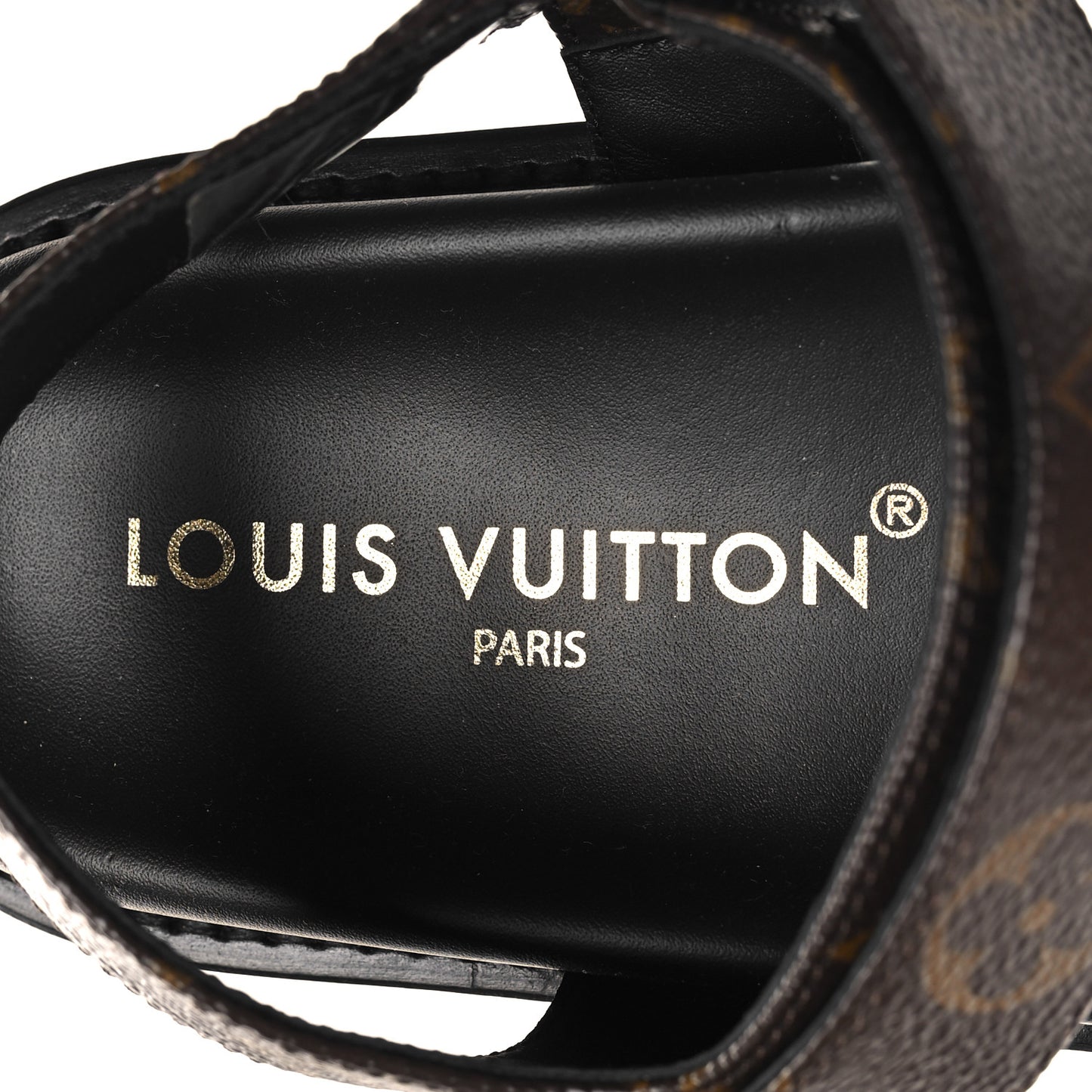 Monogram LV Sunset Comfort Flat Sandals 38 Cacao Brown