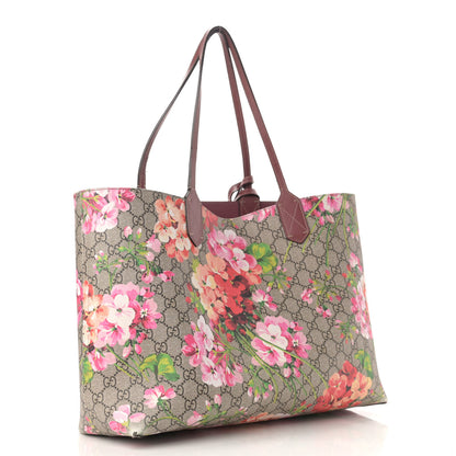 Gucci GG Supreme Monogram Blooms Large Reversible Tote Beige Multicolor Dry Rose 3 of 16