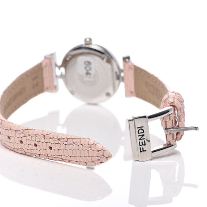 Fendi Stainless Steel Calfskin Diamond Pink Mother of Pearl 23mm Moda Quartz Watch 9 of 10