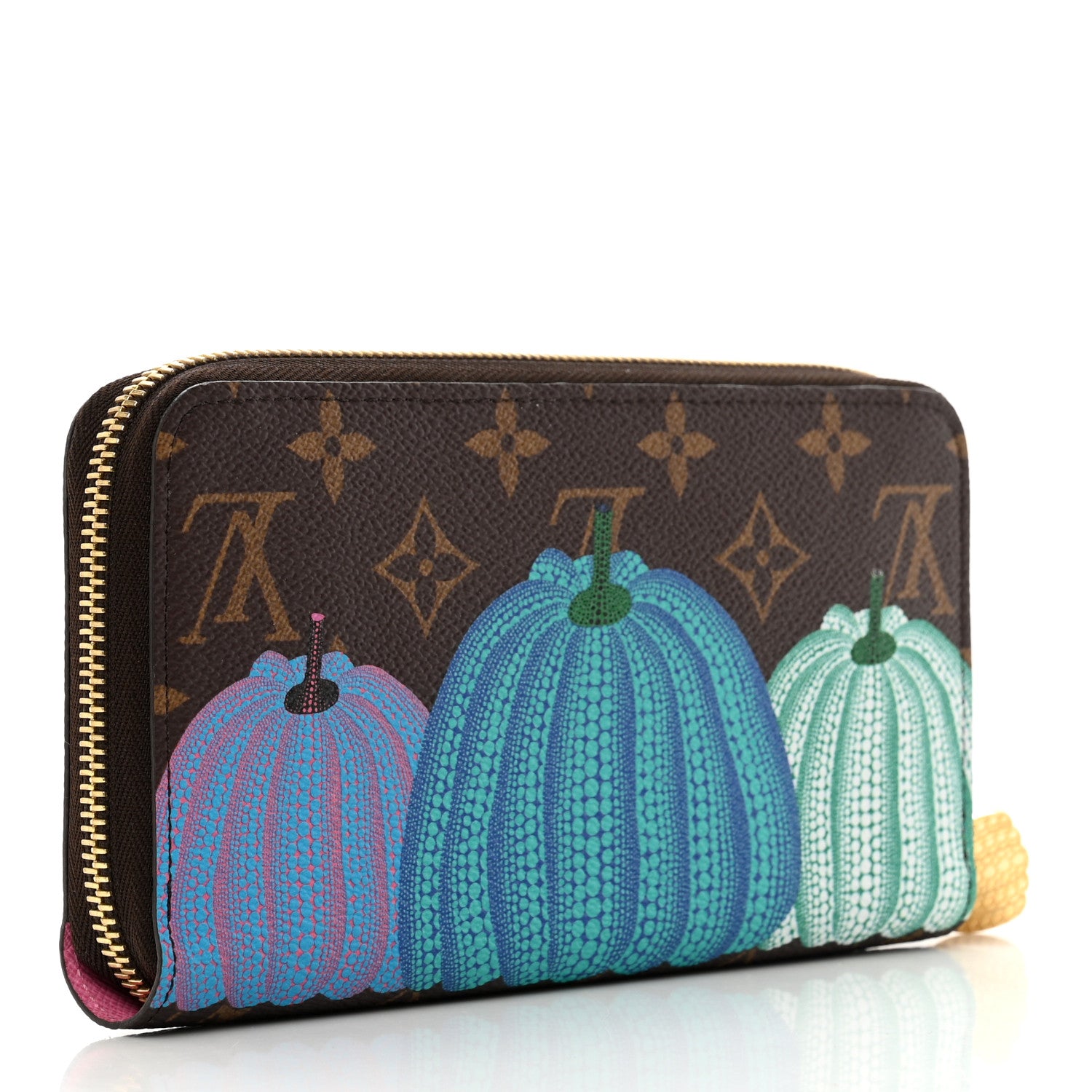 Louis Vuitton LV X YK Monogram Kusama Pumpkin Zippy Wallet