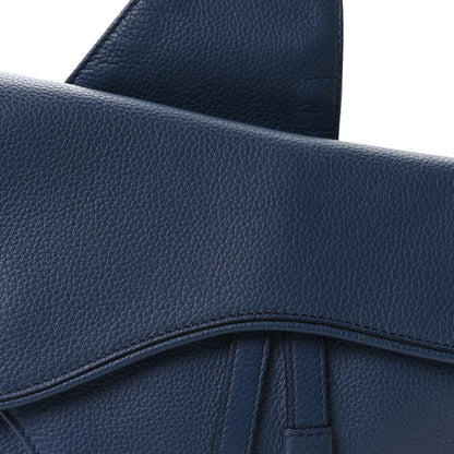 Christian Dior Grained Calfskin Mens Saddle Bag Navy Blue 8 of 10