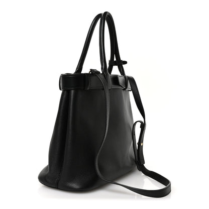 Prada Soft Grain Calfskin Large Buckle Bag With Belt Black 3 of 10