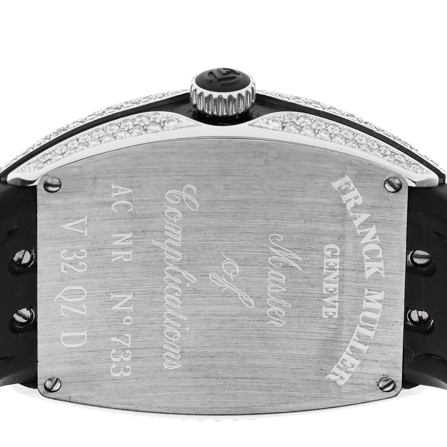 Franck Muller Stainless Steel Alligator Diamond Pave Bezel 32mm Vanguard Quartz Watch V32QZDACNR 4 of 5