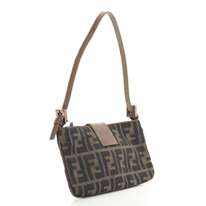 Fendi Zucca Lizard Crystal Bird Baguette Tobacco 3 of 10