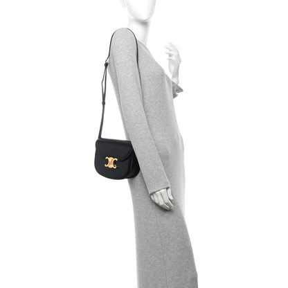 Celine Shiny Calfskin Besace Clea Triomphe Black 2 of 12
