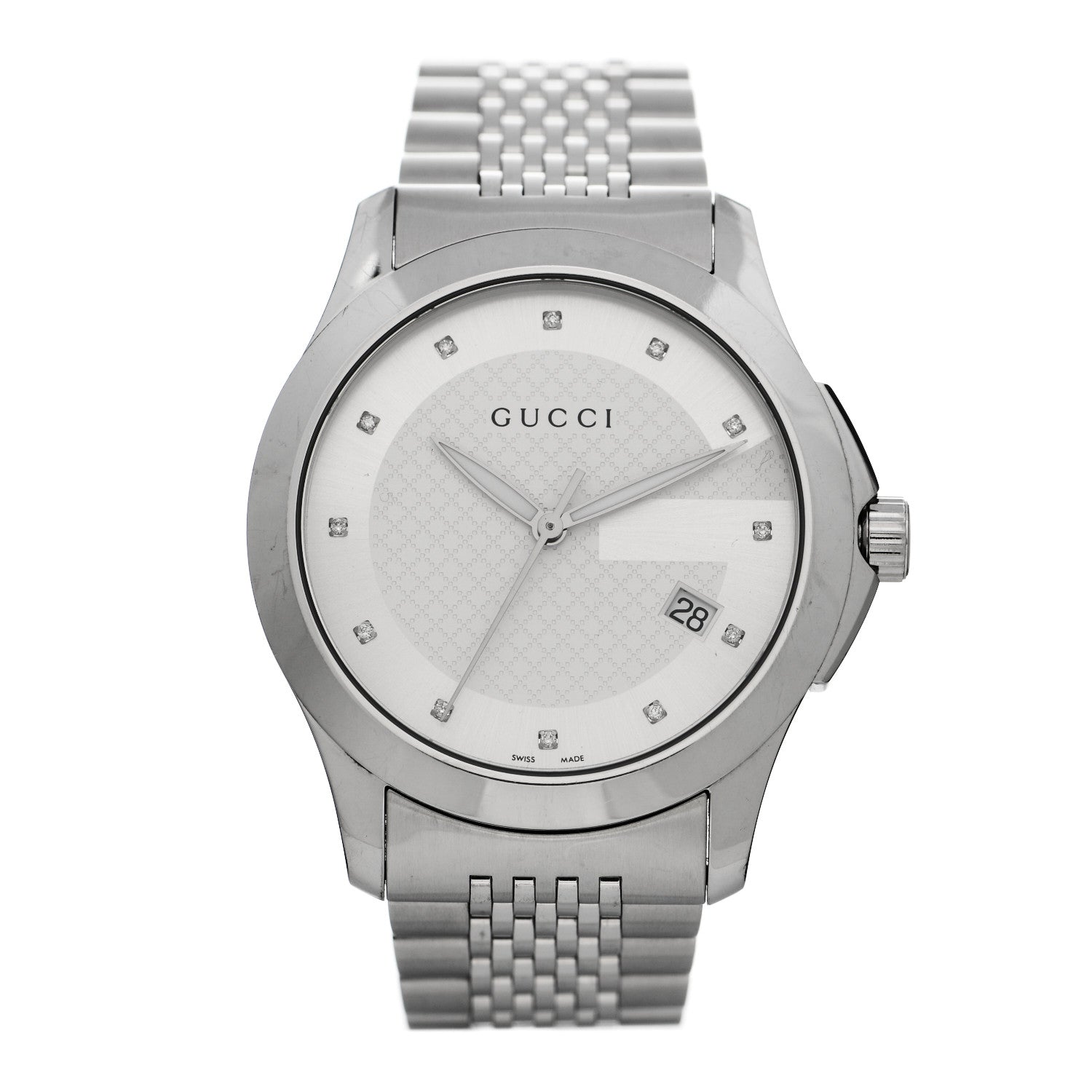 Gucci Stainless Steel Diamond 38mm G-Timeless Quartz Watch 1 of 6