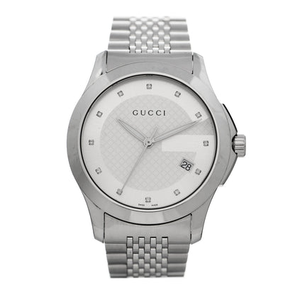 Gucci Stainless Steel Diamond 38mm G-Timeless Quartz Watch 1 of 6
