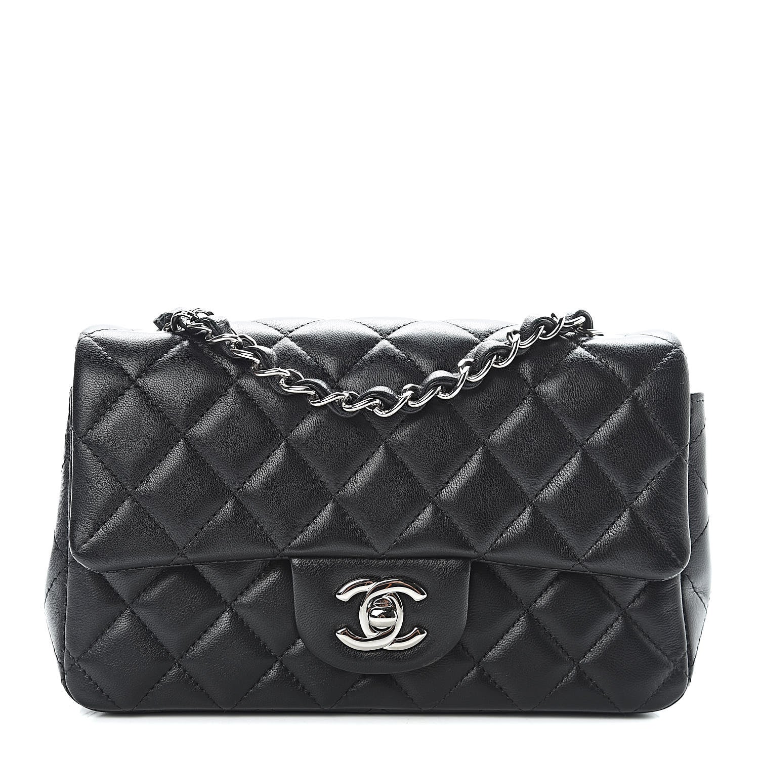 Chanel Lambskin Quilted Mini Rectangular Flap Black 1 of 11