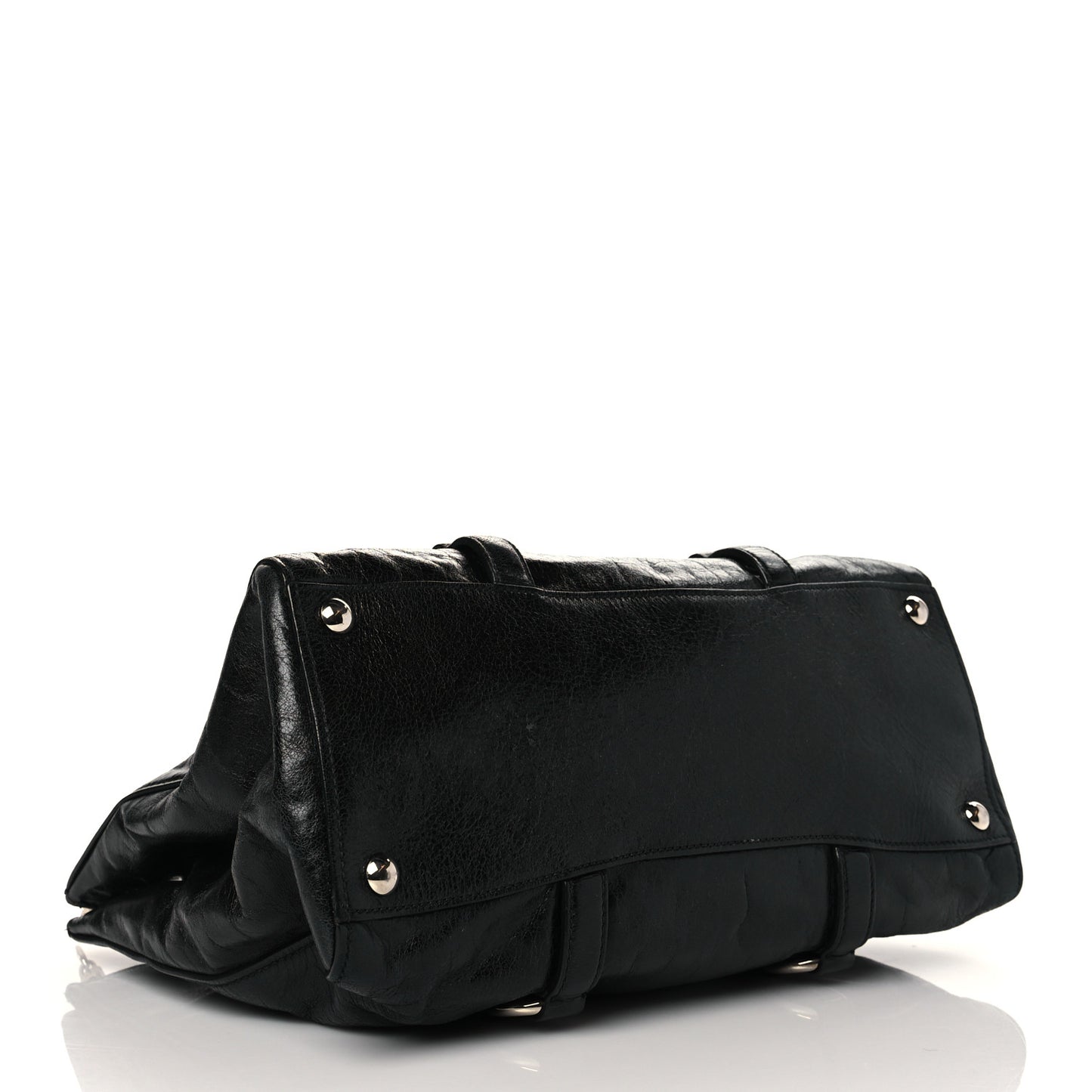 Vitello Shine Top Handle Satchel Black