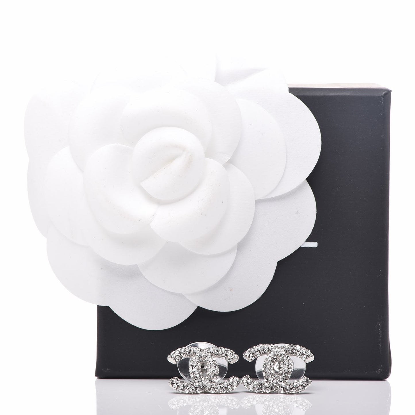 Crystal CC Earrings Silver
