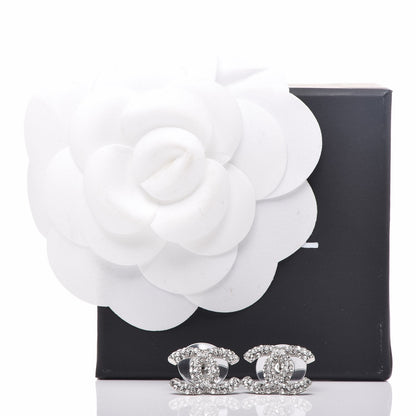 Chanel Crystal CC Earrings Silver 5 of 5