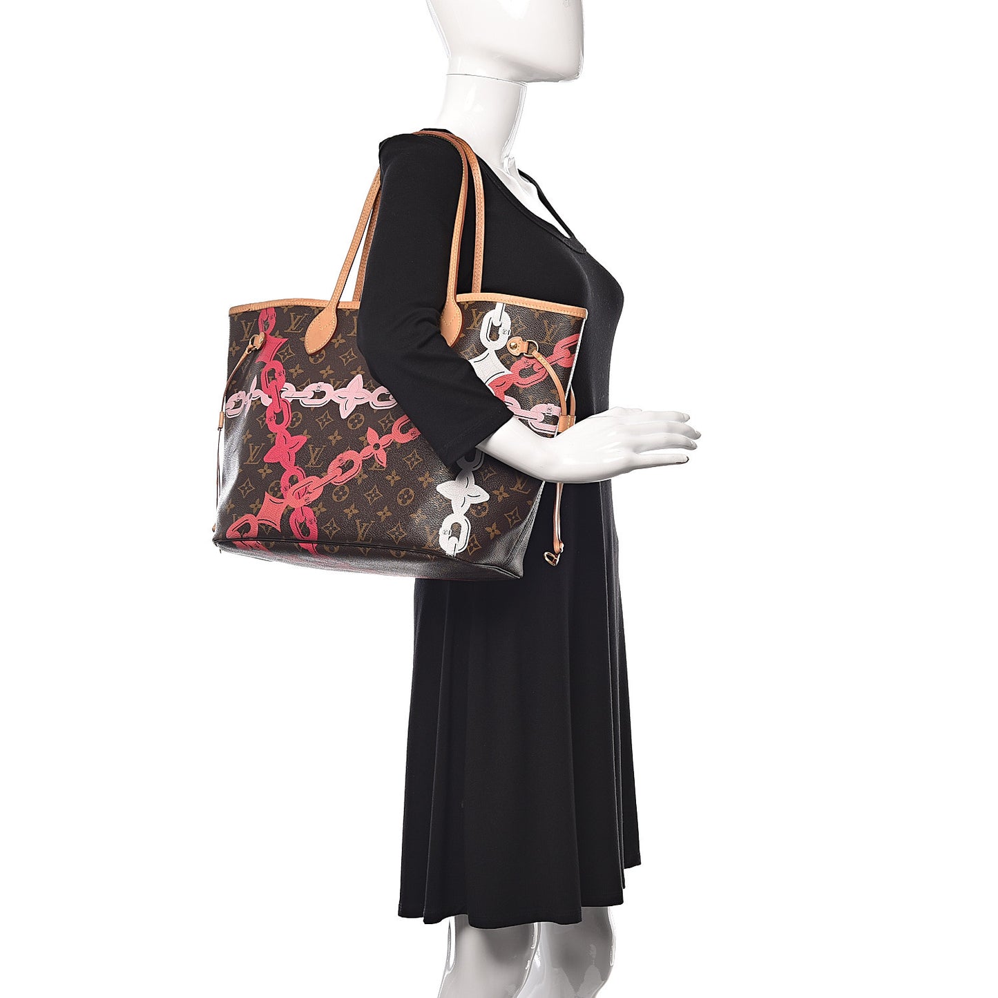 Monogram Bay Neverfull MM Rose Ballerine Poppy