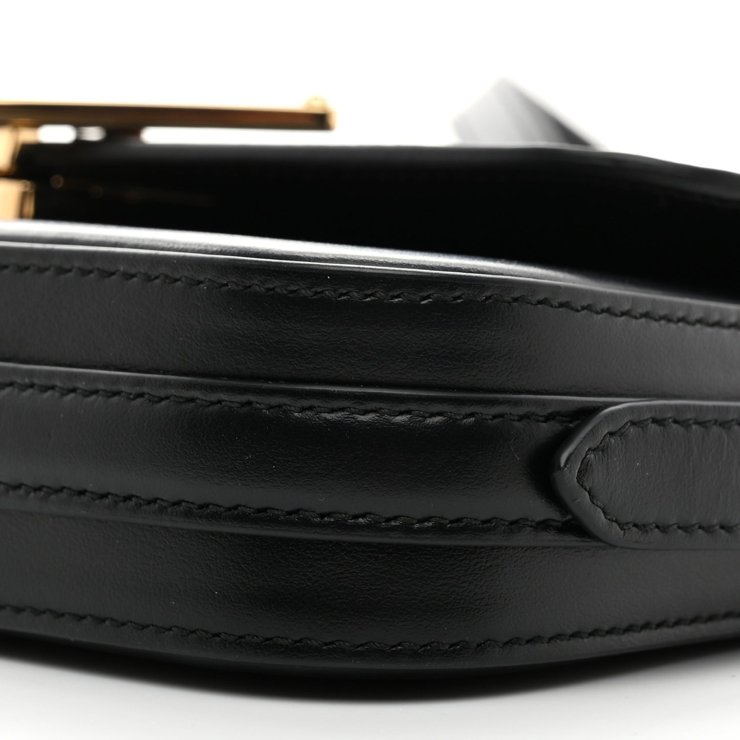 Soft Calfskin Metal Triangle Logo Flap Shoulder Bag Black