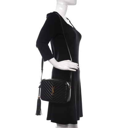 Saint Laurent Calfskin Matelasse Monogram Lou Camera Bag Black 2 of 9