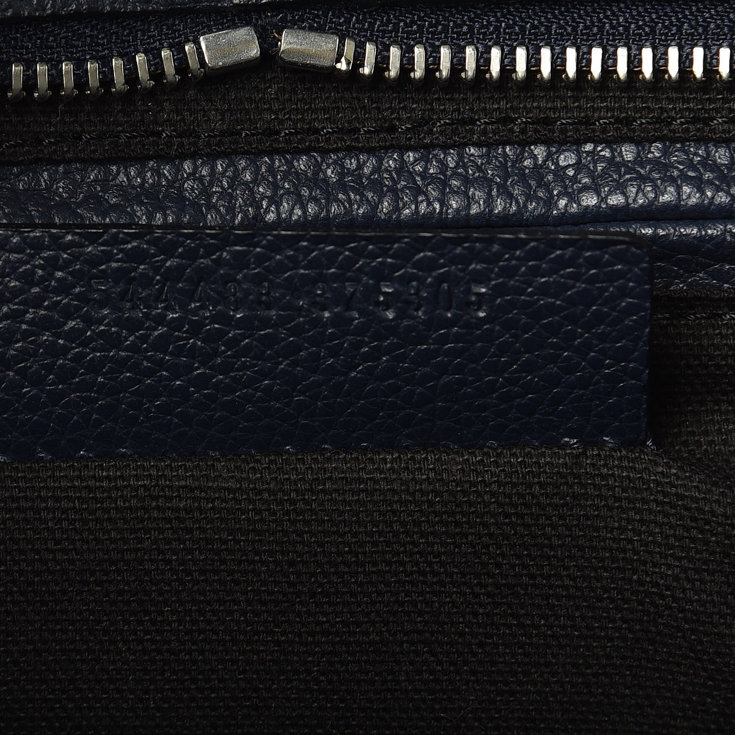 Alexander McQueen Pebbled Calfskin Large Skull Padlock Zip Around Tote Navy 7 of 10