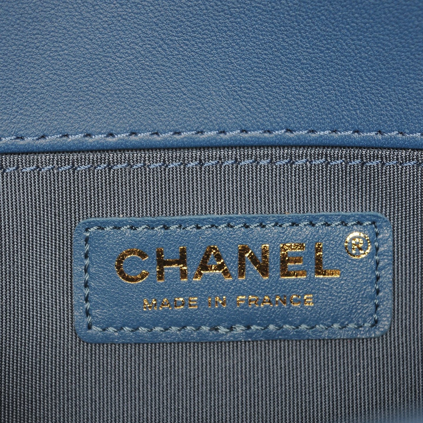 Lambskin Quilted Medium Boy Flap Blue