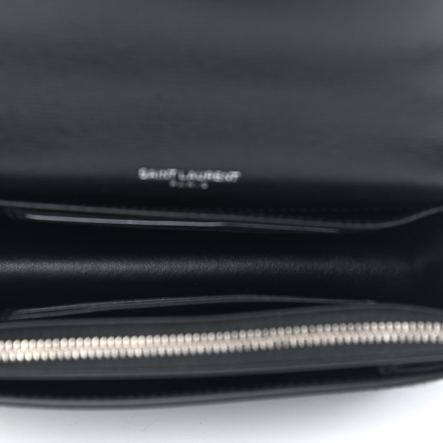 Saint Laurent Calfskin Monogram Sunset Chain Wallet Black 4 of 9
