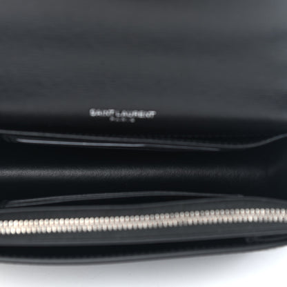Saint Laurent Calfskin Monogram Sunset Chain Wallet Black 4 of 9