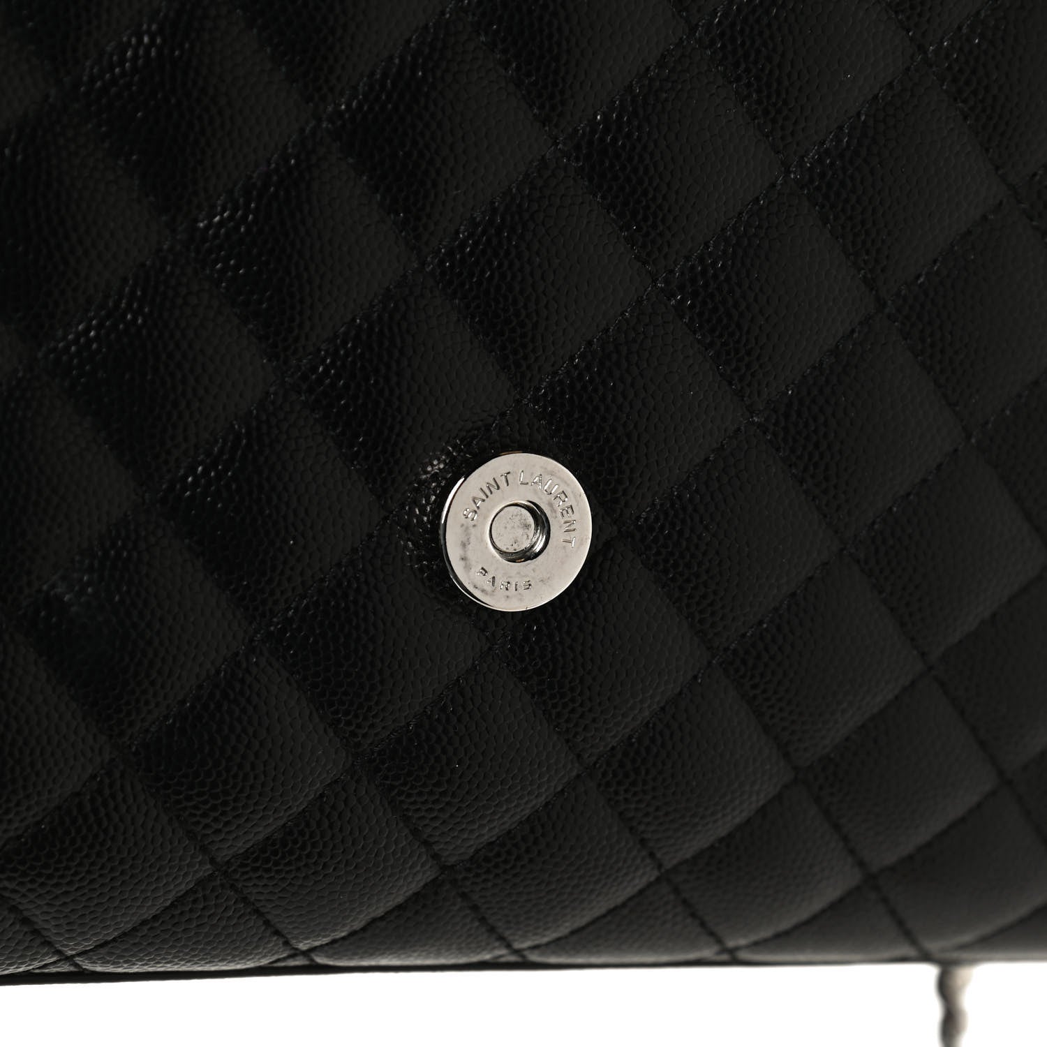 Saint Laurent Grain De Poudre Textured Mixed Matelasse Triquilt Medium Monogram Satchel Black 11 of 12