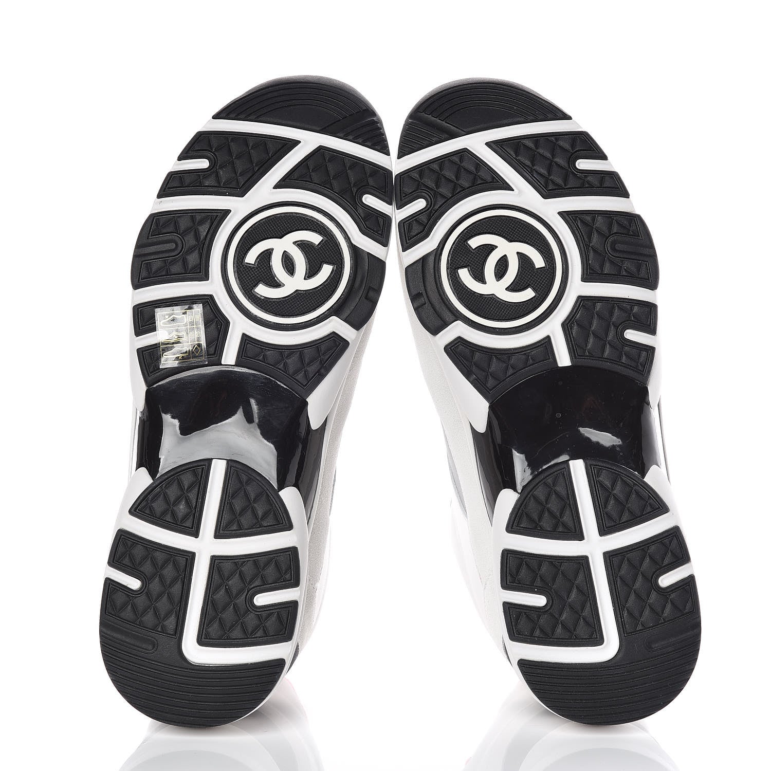 Chanel Calfskin Fabric Sneakers 41 White Silver Fluo Pink 5 of 10