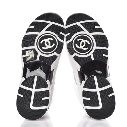 Chanel Calfskin Fabric Sneakers 41 White Silver Fluo Pink 5 of 10