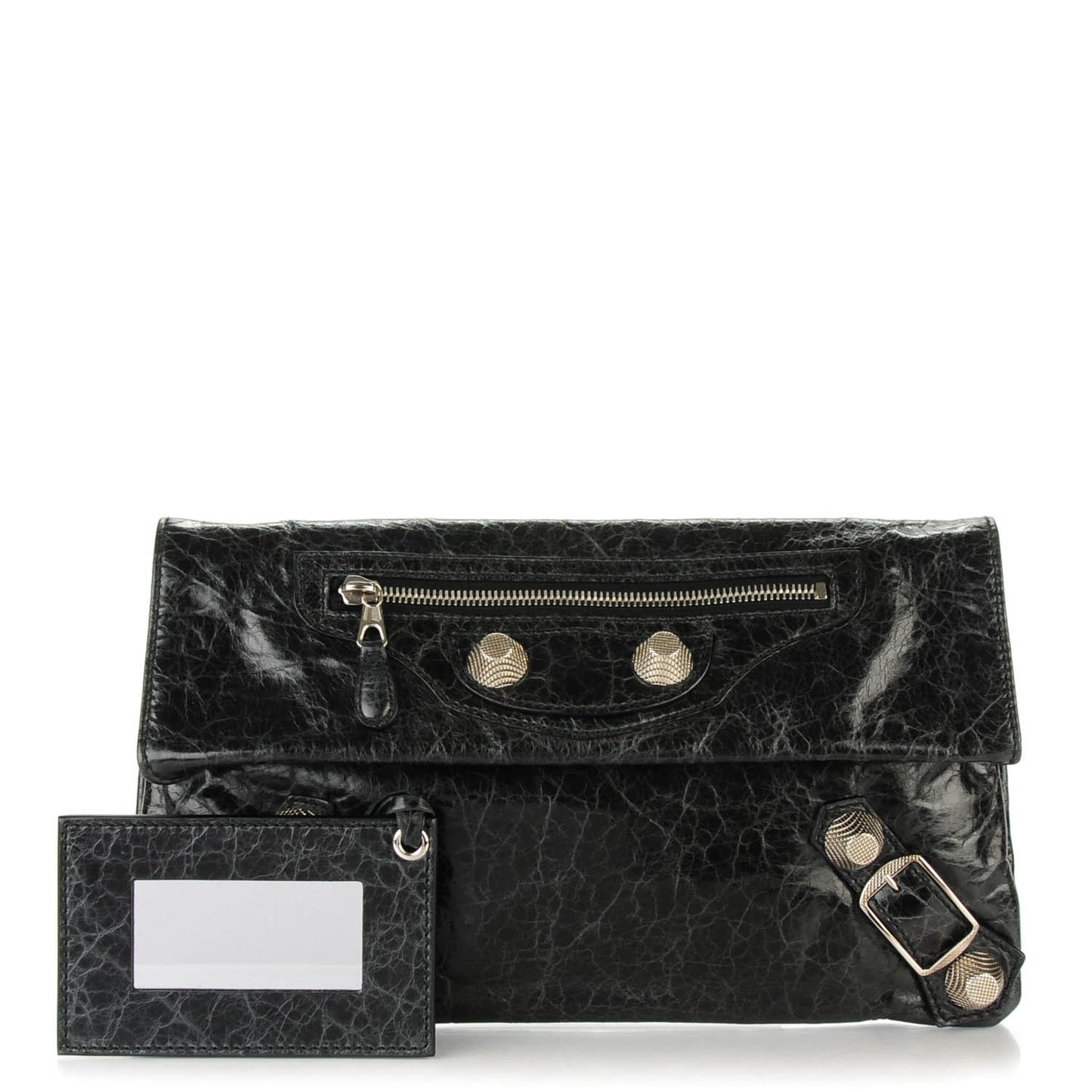 Agneau Giant 21 Silver Hardware Envelope Clutch Plomb