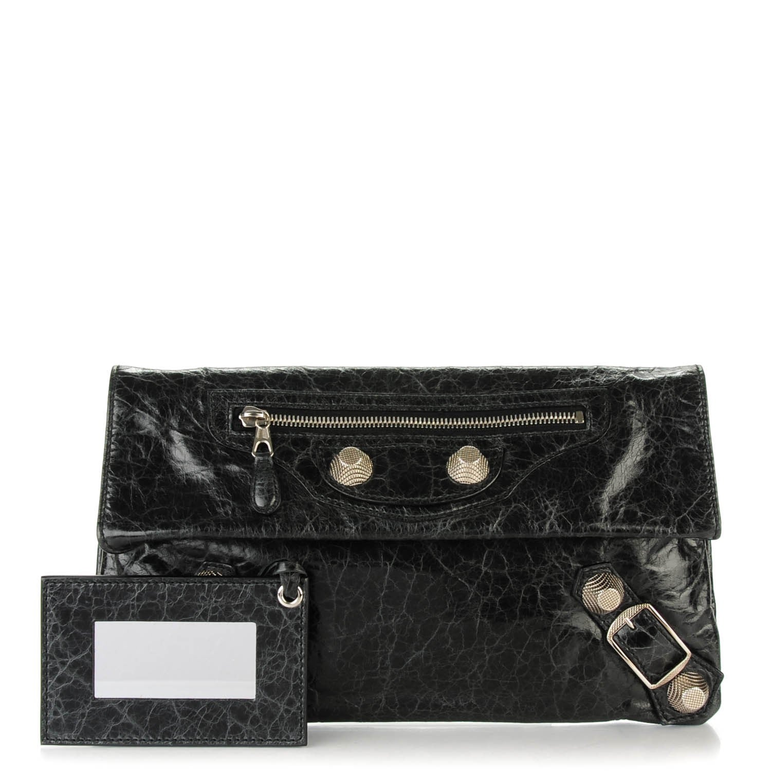 Balenciaga Agneau Giant 21 Silver Hardware Envelope Clutch Plomb 1 of 7