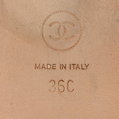 Chanel Tweed Patent Cap Toe Ballerina Flats 36 Pink White 8 of 11