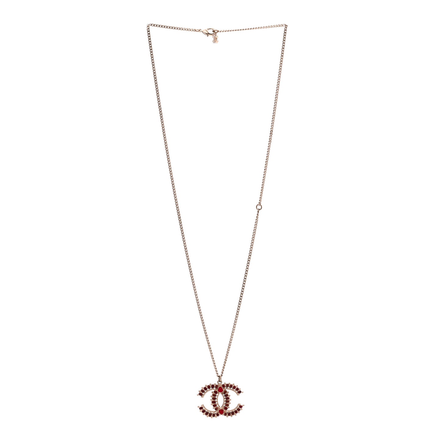 Resin CC Necklace Gold Red Burgundy