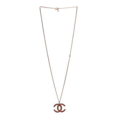 Chanel Resin CC Necklace Gold Red Burgundy 3 of 5